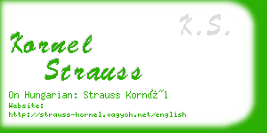 kornel strauss business card